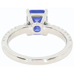 Ceylon Sapphire Solitaire Ring And Round Natural Earth Mined Diamond ( Not Lab Grown )s 3.75 Carats