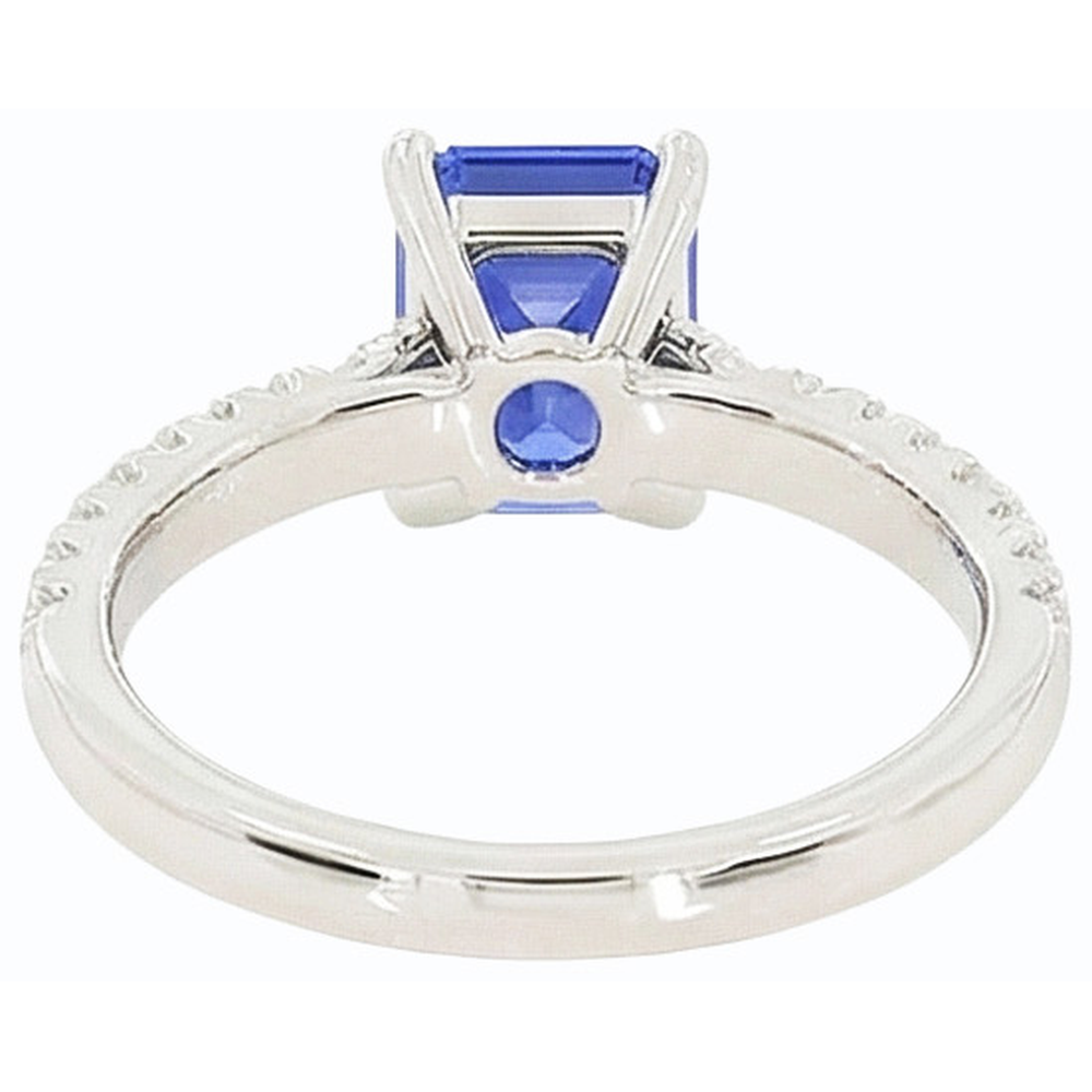 Ceylon Sapphire Solitaire Ring And Round Natural Earth Mined Diamond ( Not Lab Grown )s 3.75 Carats