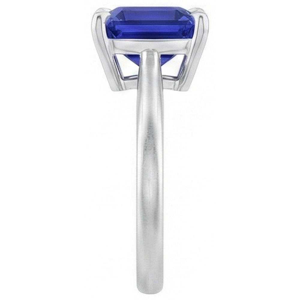 Ceylon Sapphire Solitaire Ring Asscher Cut 2 Carats Women's Jewelry