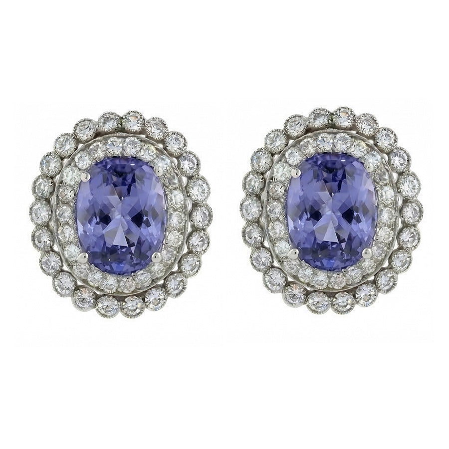 natural round sapphire 4.38ct earring side angle