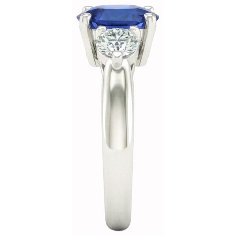 natural round sapphire 3ct ring top view