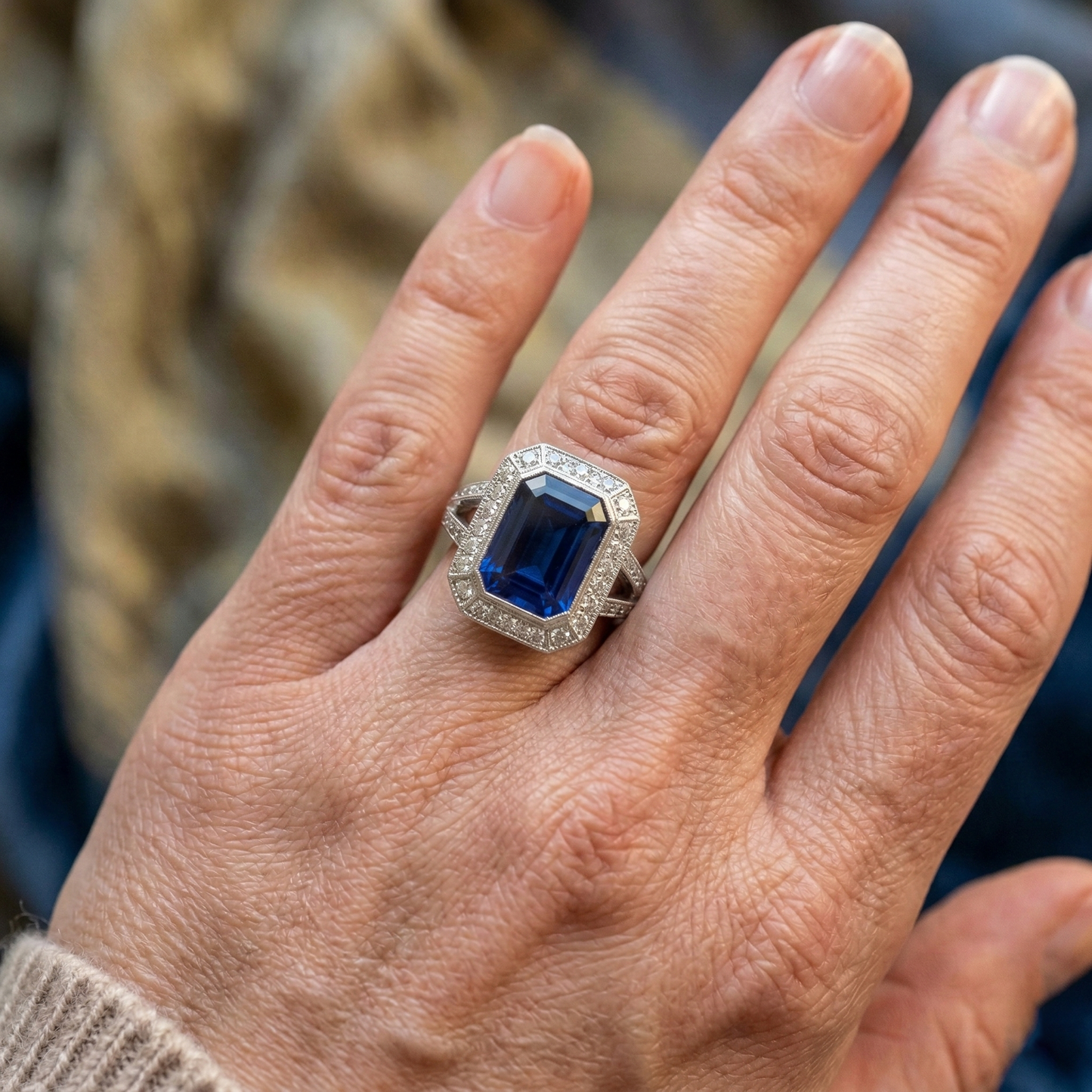 Ceylon Blue Sapphire Natural Earth Mined Diamond ( Not Lab Grown ) s 5.36 Carats Ring Gem-Stone New