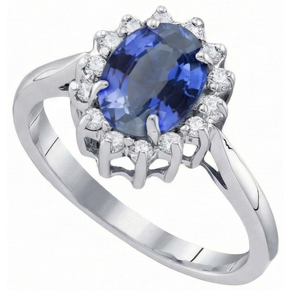 natural round sapphire 4.70ct ring close up detail