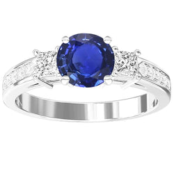 Ceylon Royal Blue Sapphire Natural Earth Mined Diamond Ring