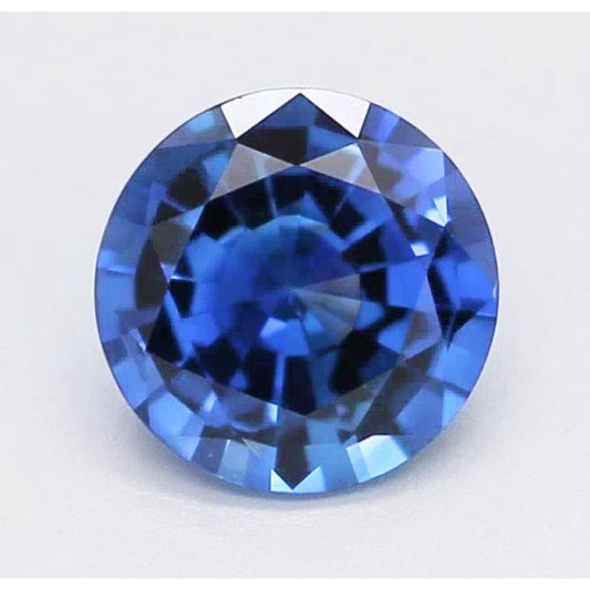 Royal Blue Sapphire Round Cut Loose Sapphires Natural in Gold – main view