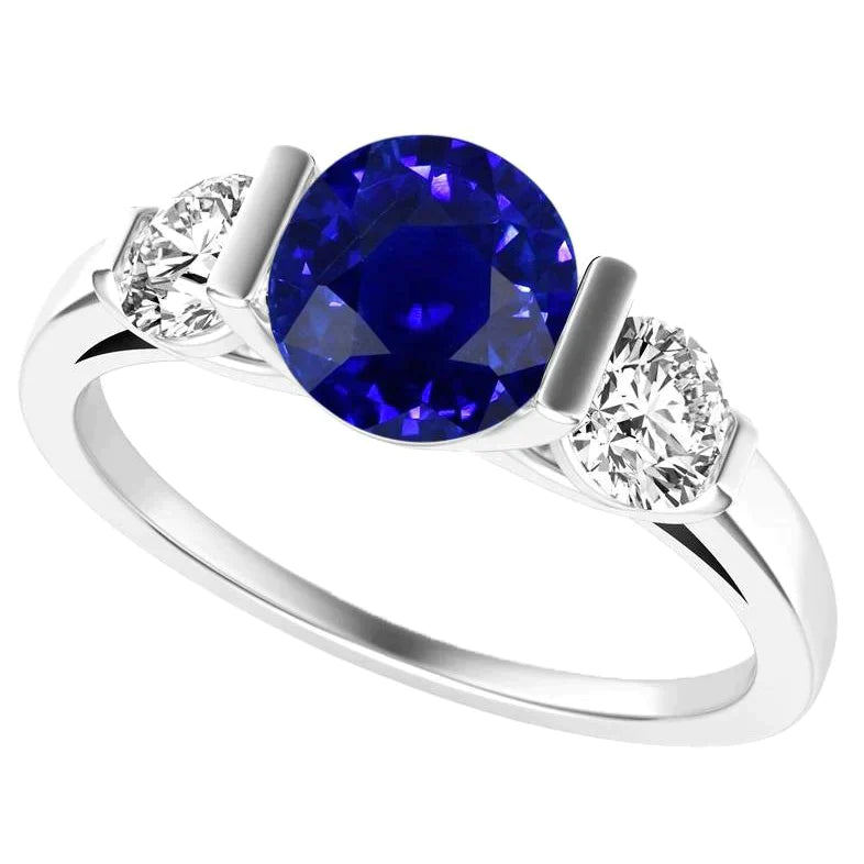 Ceylon Sapphire Ring With Diamonds