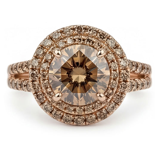 Champagne Desert Diamond Bridal Ring – Fine Diamond 4 ct 14