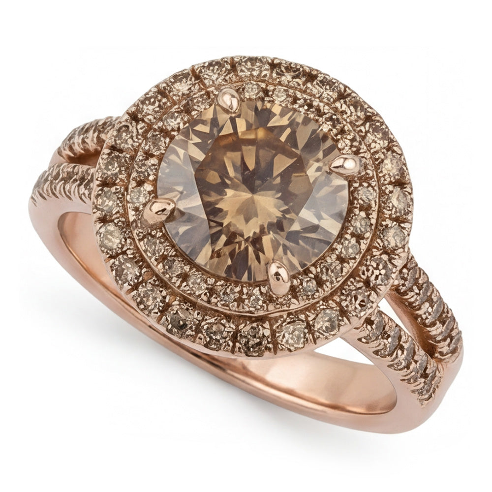 Champagne Desert Diamond Bridal Ring – Fine Diamond 4 ct 14