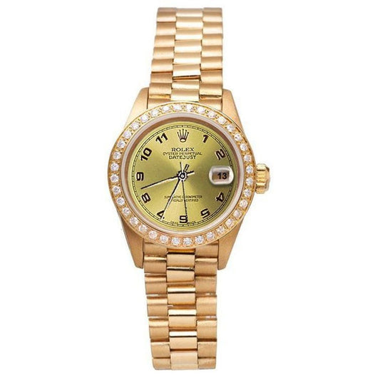 Arabic Dial Rolex Dj Watch Gold President Style