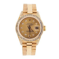 Champagne Diamond Dial Bezel Rolex Dj Watch Presidential Style