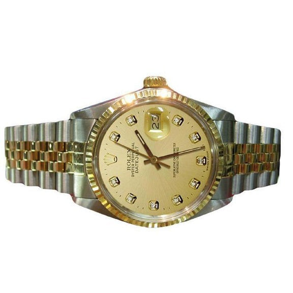 Diamond Dial Watch Rolex Datejust Two Tone