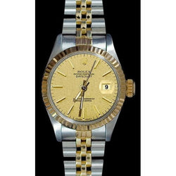 Champagne Stick Dial Datejust Women Watch Rolex Ss & Gold Jubilee