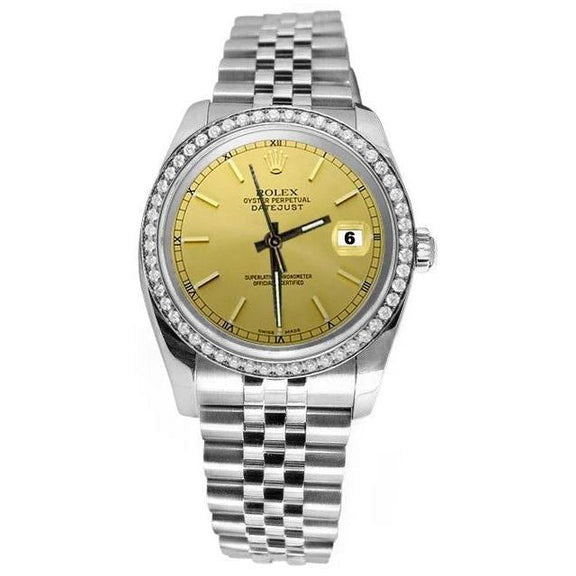 Diamond Bezel Ss Watch Jubilee