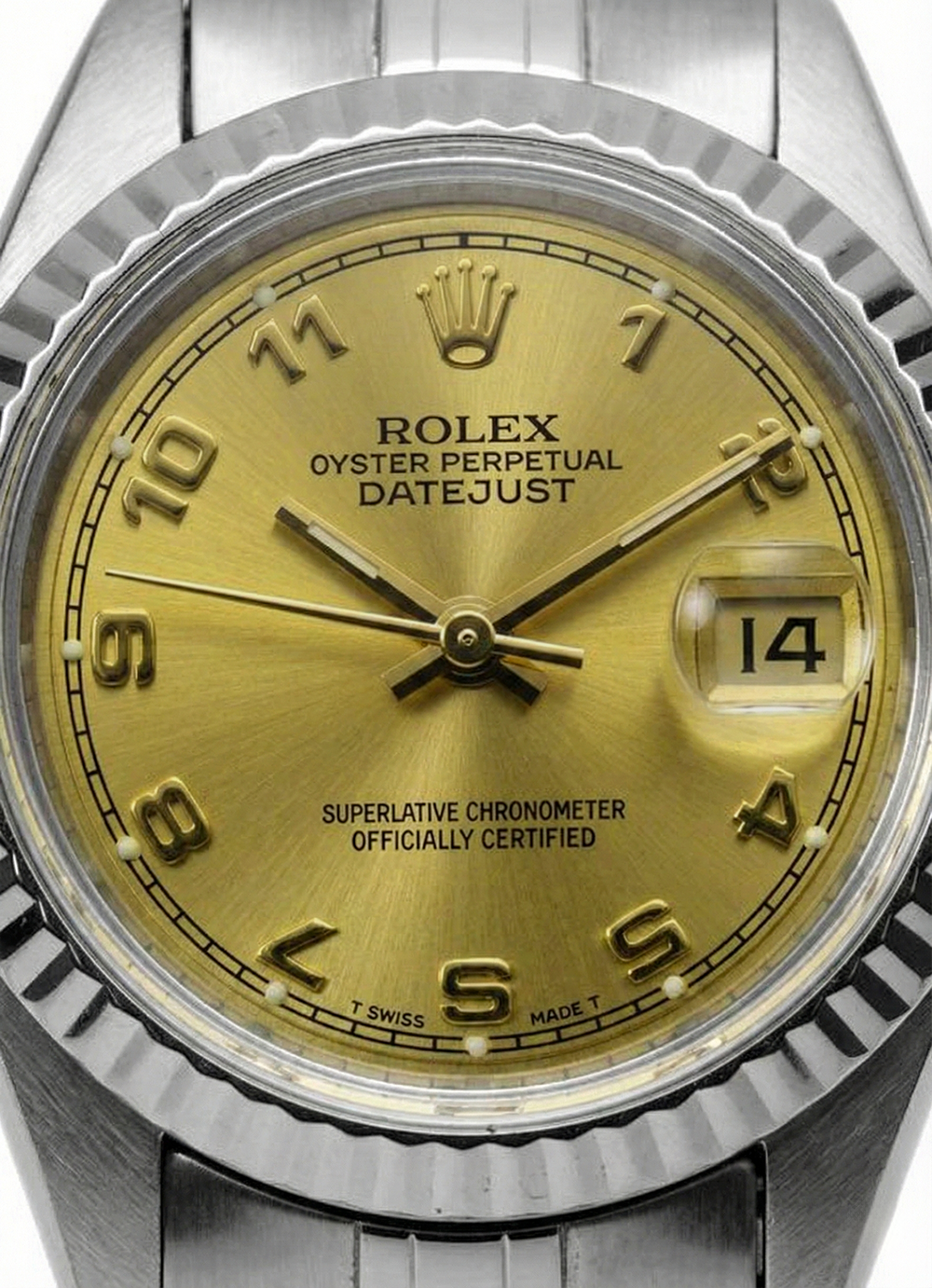 Champagne Arabic Dial Rolex Ss Datejust Lady Watch