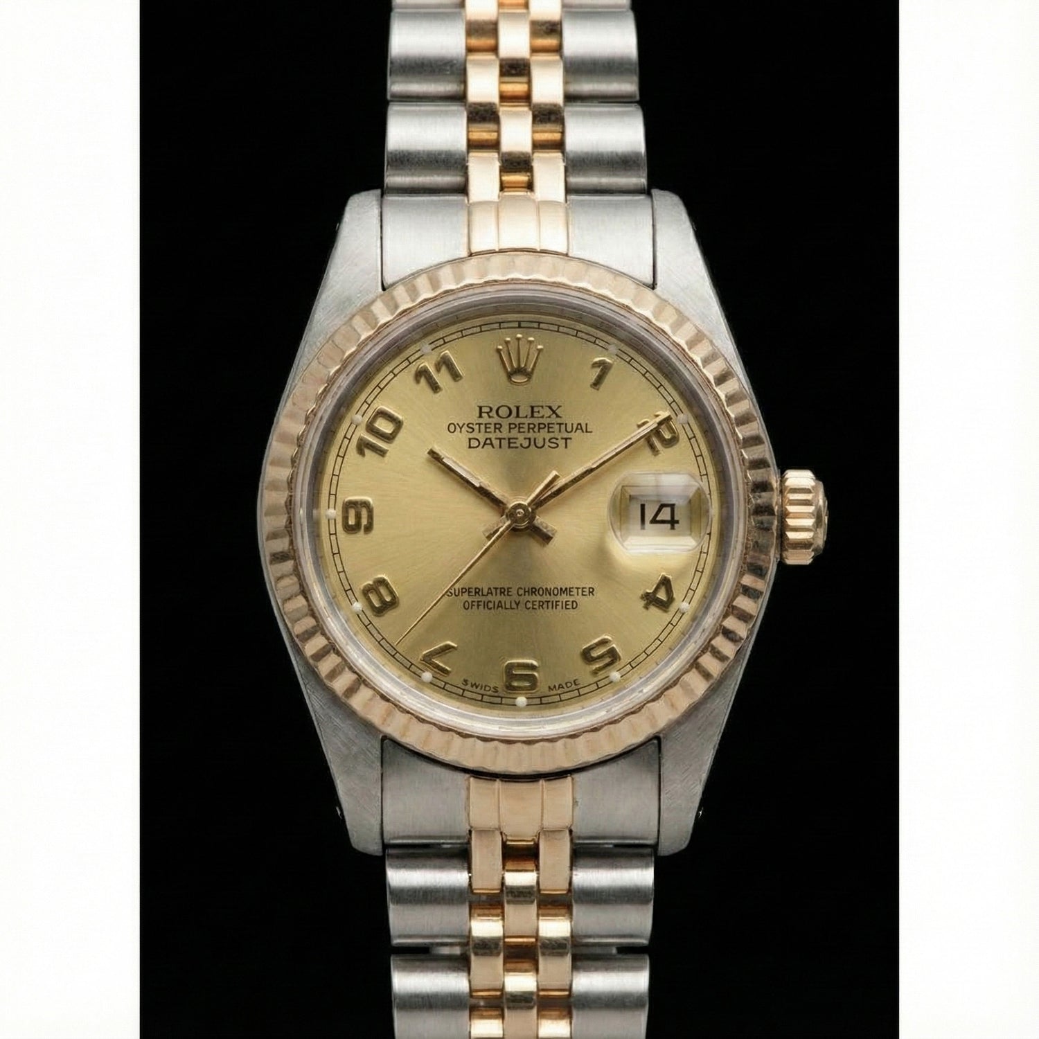 Champagne Arabic Dial Ss & Yellow Gold Jubilee Lady Rolex Datejust