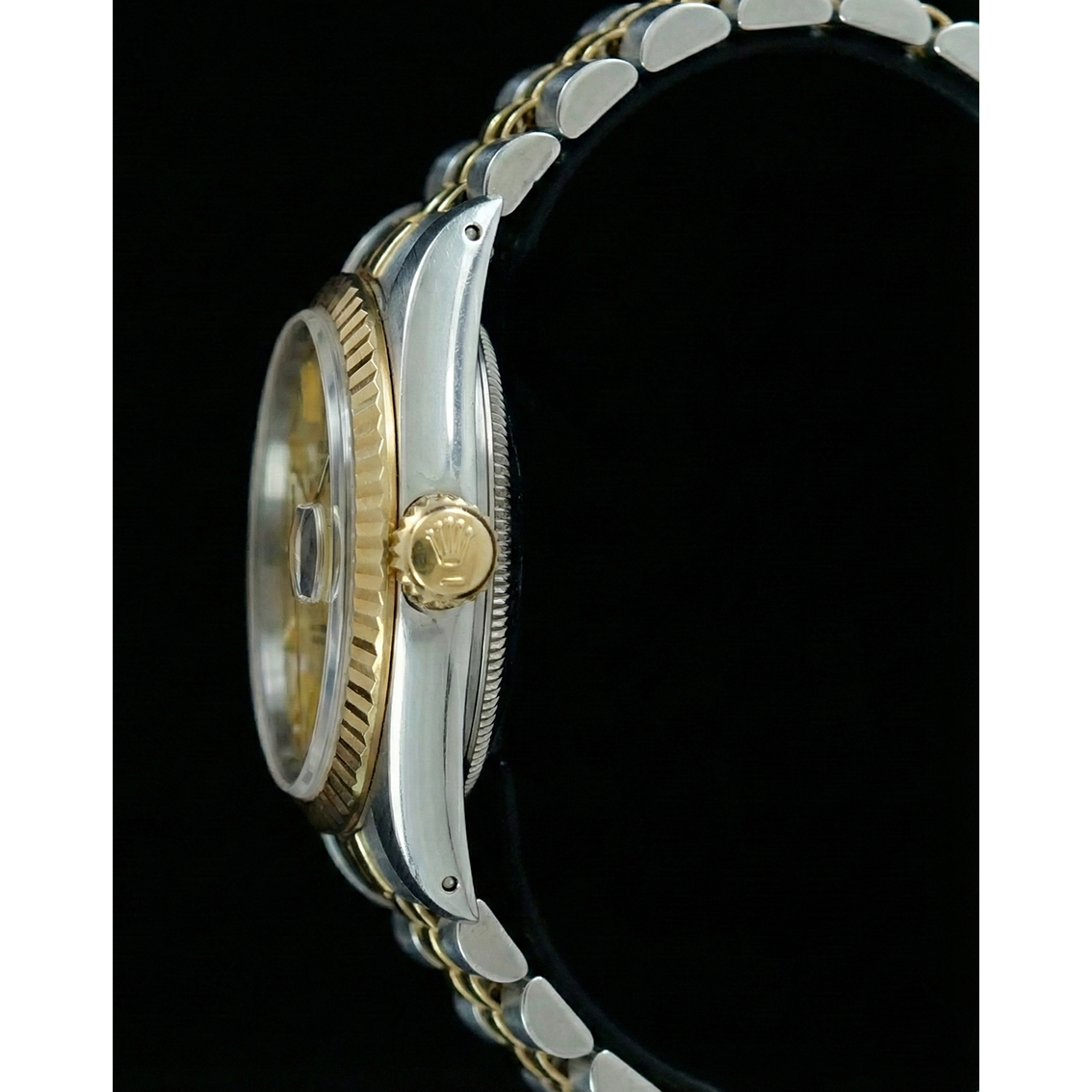 Champagne Stick Dial Datejust Women Watch Rolex Ss & Gold Jubilee