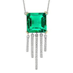 Dazzling Stone Pendant Necklace – Colombian Emerald 3.50 ct by