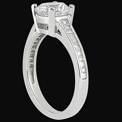 Channel Setting Real Diamond 2.31 Carat Engagement Solitaire Ring