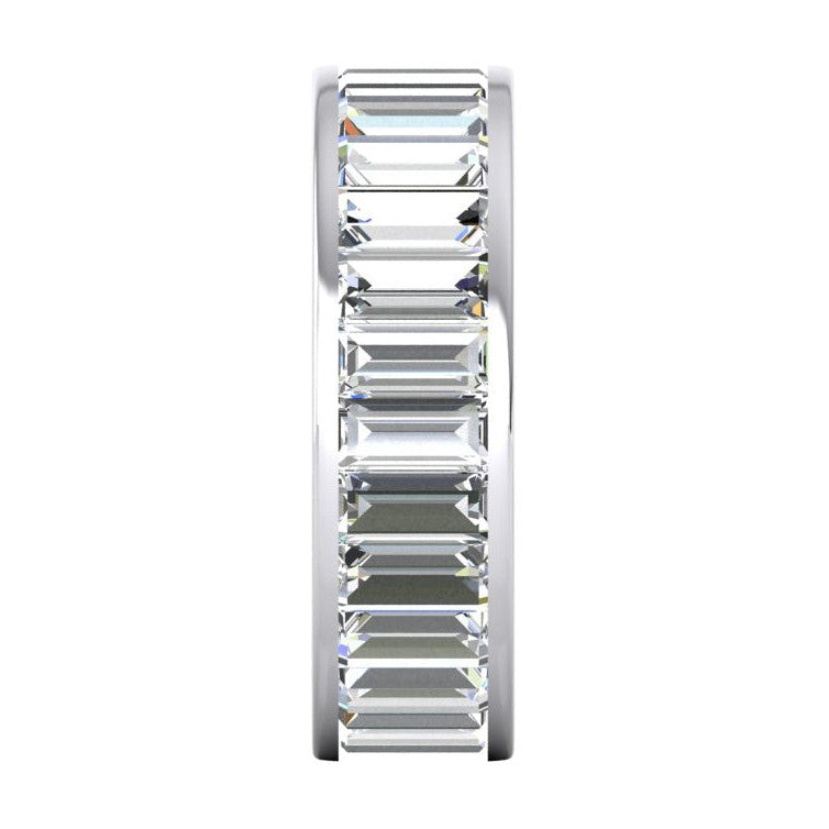 Channel Set Baguette Cut Lab Grown Diamond Eternity Band Gold 6 Carats