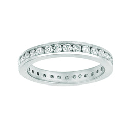 Channel Set Lab Grown Diamond Eternity Band 3 Carats 14K White Gold