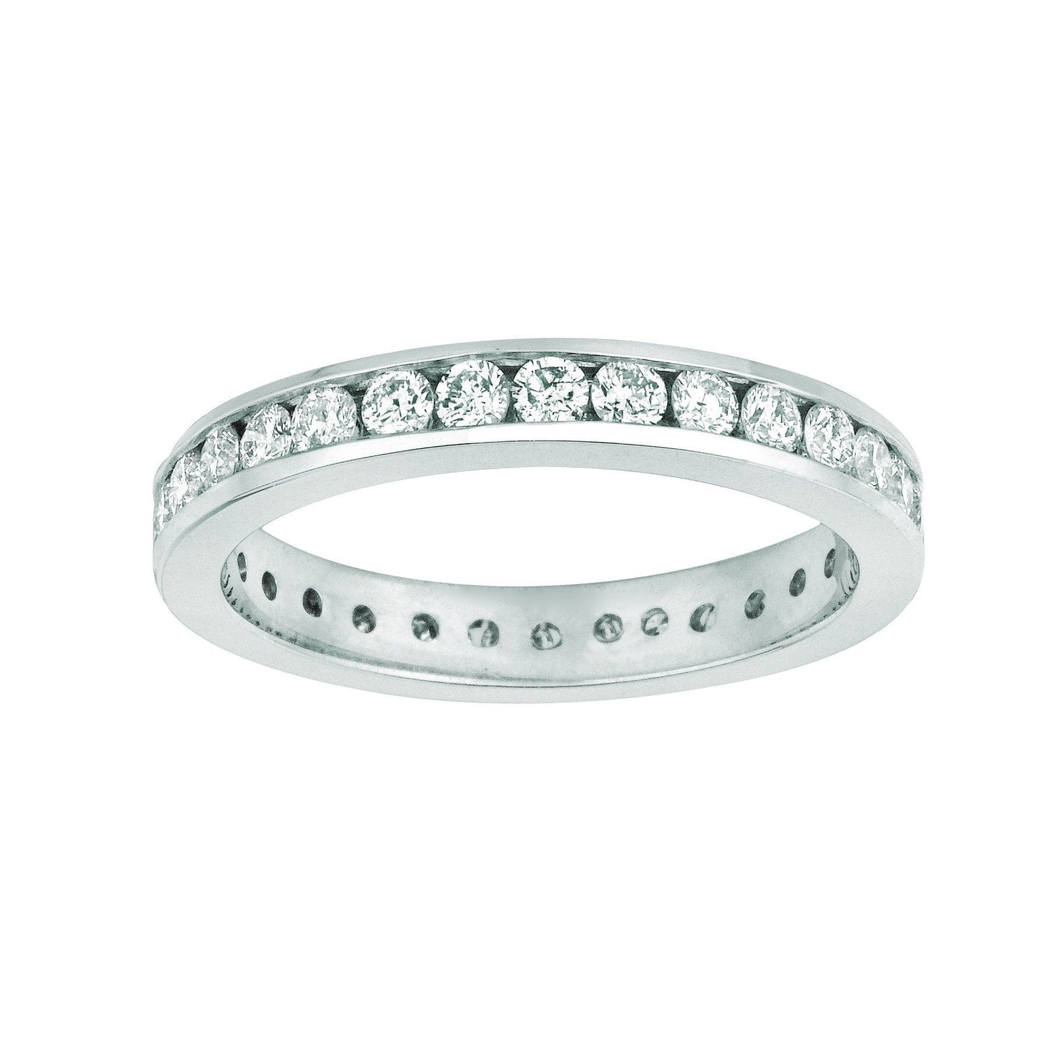 Channel Set Lab Grown Diamond Eternity Band 3 Carats 14K White Gold