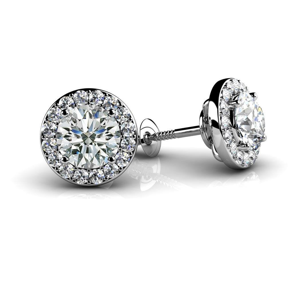 Circle Designer Stud Earrings 4.60 Carats Round Brilliant Real Diamonds