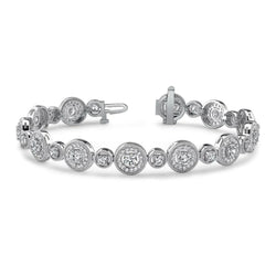 Circle Genuine Diamond Bracelet White Gold Jewelry Round 11.50 Ct