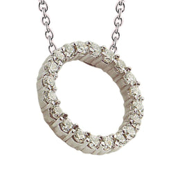 Circle Of Life Real Diamond Women Pendant With Chain White Gold 5 Carats