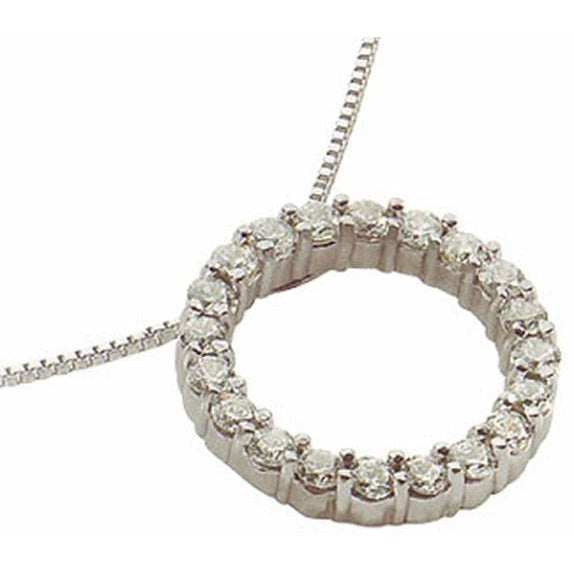 Circle Of Life Real Diamond Women Pendant With Chain White Gold 5 Carats - Pendant-harrychadent.ca