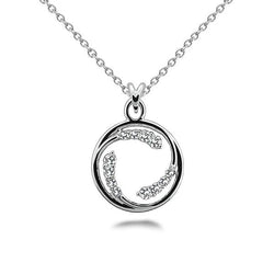 Circle Of Love 3 Ct Round Cut Genuine Diamonds Pendant Necklace White Gold