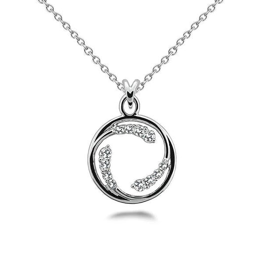 Circle Of Love 3 Ct Round Cut Genuine Diamonds Pendant Necklace White Gold