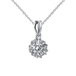 Circle Shape Women Pendant Necklace 2.10 Carats Round Cut Natural Diamonds