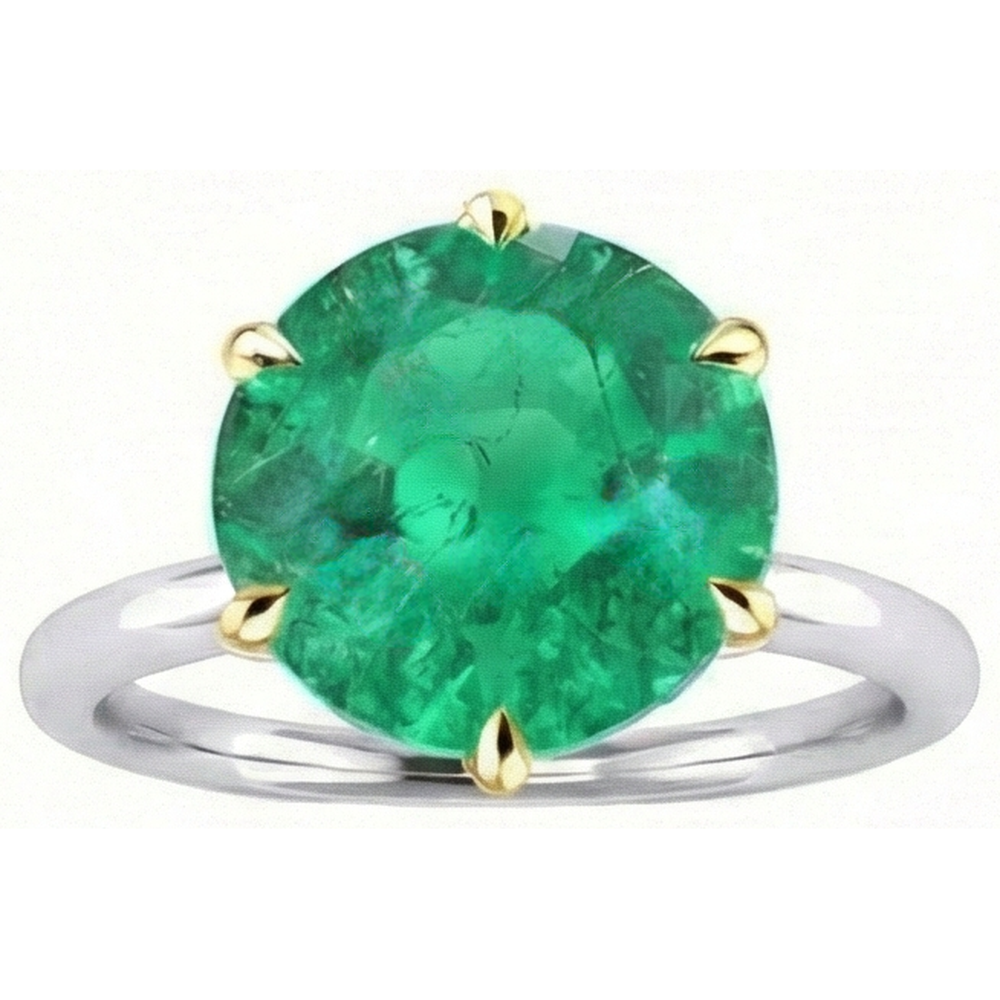 Real Colombian Emerald Gemstone Ring – side view