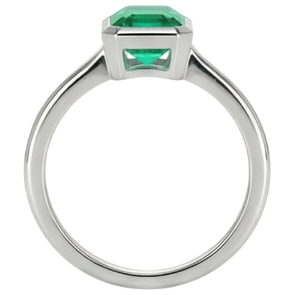 Handcrafted Emerald Gemstone Ring 2 ct – detail view