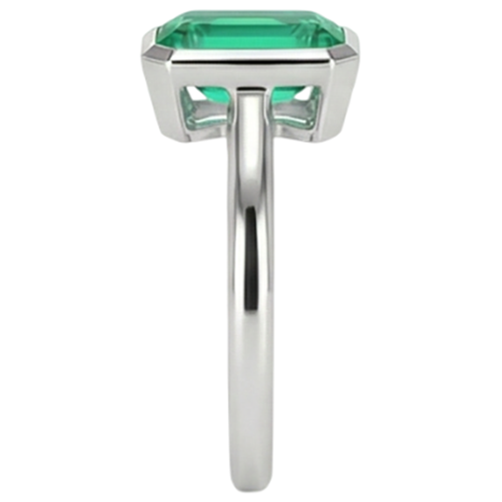 Genuine Emerald Gemstone Ring – back view