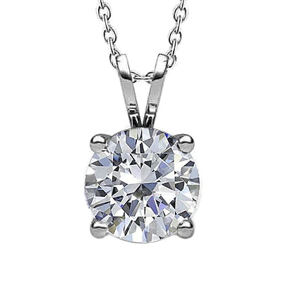 Classic 2 Carat Round Natural Diamond Pendant