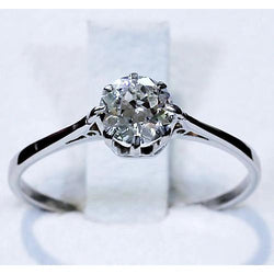 Classic Old Miner Natural Diamond Solitaire Ring