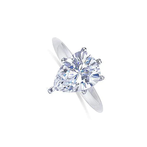 Classic Pear Natural Diamond Solitaire Ring