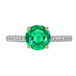 Colombian Emerald GIA Certified Gemstone Ring 2 ct in Two-Tone