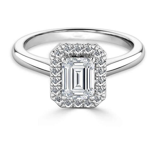 Classy Emerald Cut Real Diamond Wedding Ring