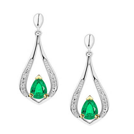 Earth-Mined Fine Emerald Gemstone Earring – main view