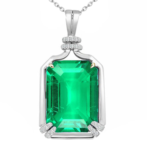 Real Emerald Precious Stone Pendant – main view