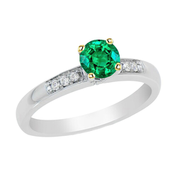 GIA Certified Emerald Colored Stone Ring 1.50 ct – 14K Two Tone