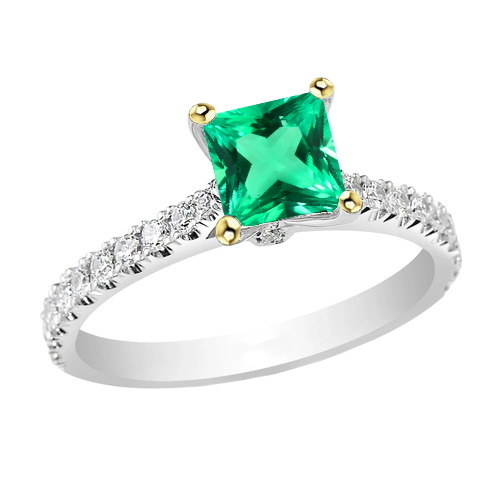 Natural Colombian Emerald Gemstone Ring – main view