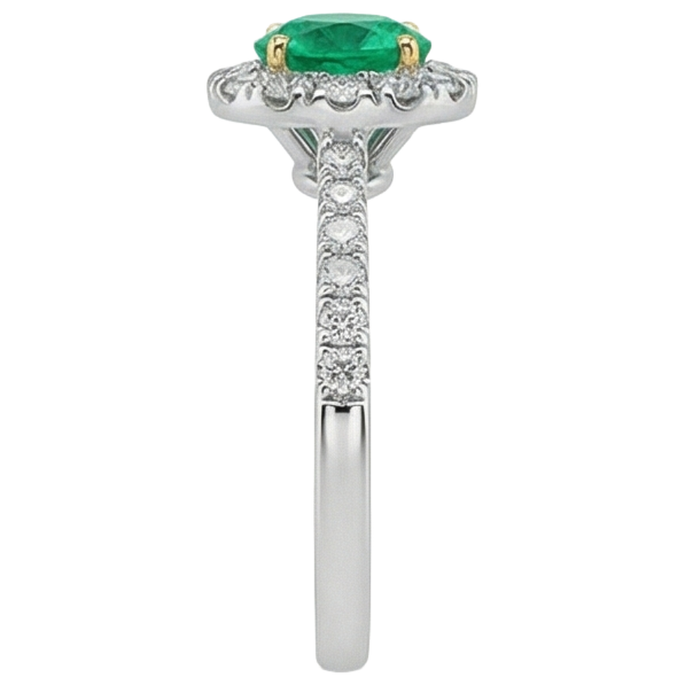 Natural Fine Emerald Precious Stone Ring – profile view