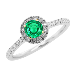 Fine Emerald Precious Stone Ring – GIA Certified 1 ct 14K Two