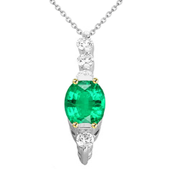 GIA-Certified Emerald Gemstone Pendant 1 ct – 14 Karat Two Tone