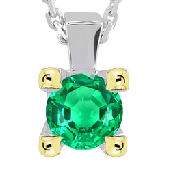 GIA-Certified Gemstone Pendant – Fine Emerald 4 ct 14 Karat Two
