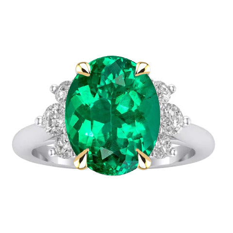 High-End Colombian Emerald Gemstone Ring 3.50 ct – main view