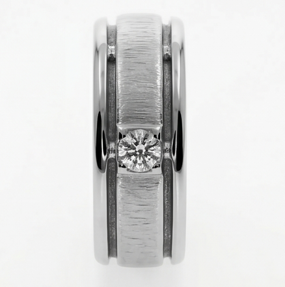 Comfort Fit Mens Band Natural Earth Mined Diamond ( Not Lab Grown ) Ring For Gents